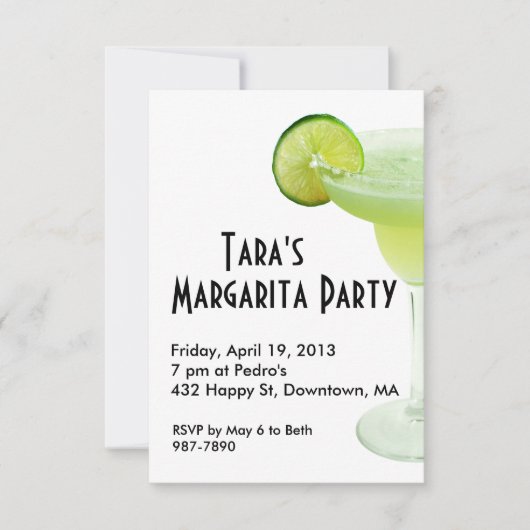 Uitnodiging Margarita Party (Voorkant)