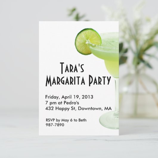 Uitnodiging Margarita Party (Staand voorkant)