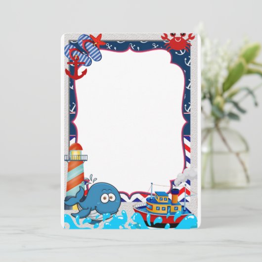 uitnodiging marinero (Staand voorkant)