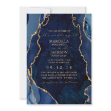 Uitnodiging marmer & Gold Agate Wedding