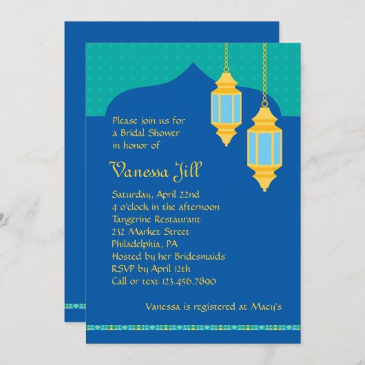 Uitnodiging Marokkaanse lantaarns-balswerper (Voorkant / Achterkant)