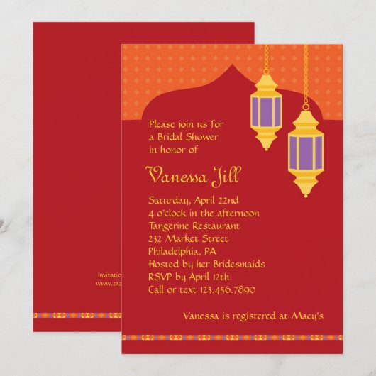 Uitnodiging Marokkaanse lantaarns-balswerper (Voorkant / Achterkant)