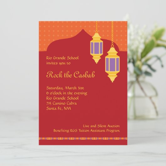 Uitnodiging Marokkaanse Lantern Fundraiser Gala (Staand voorkant)