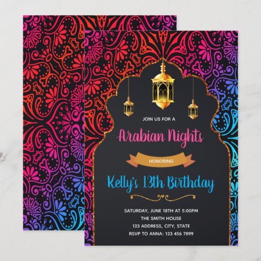 Uitnodiging Marokkaanse partij (Voorkant / Achterkant)