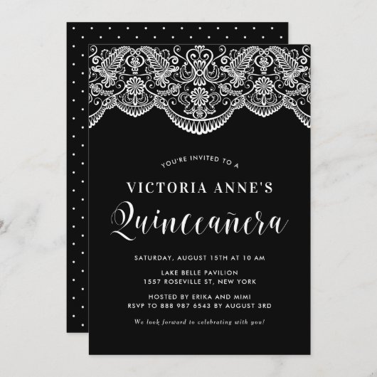 Uitnodiging Marokkaanse partij Lace Pattern Quince (Voorkant / Achterkant)