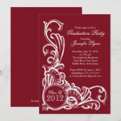 Uitnodiging  Maroon Graduation Party (Voorkant / Achterkant)