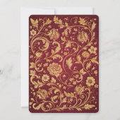 Uitnodiging Marsala Gouden Rozen Bruiloft (Achterkant)