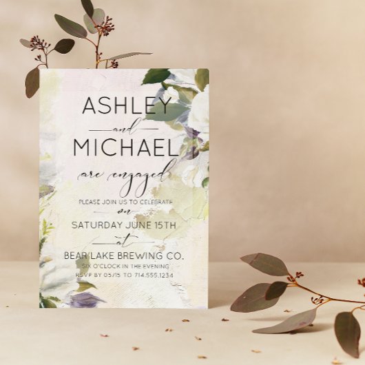 Uitnodiging Marsala Oil Typography Engagement Part