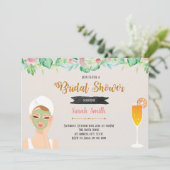 Uitnodiging masker- en mimosa-feestthema (Staand voorkant)