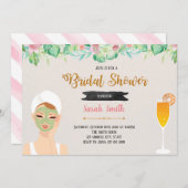 Uitnodiging masker- en mimosa-feestthema (Voorkant / Achterkant)