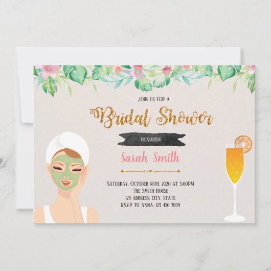 Uitnodiging masker- en mimosafeestthema (Voorkant)