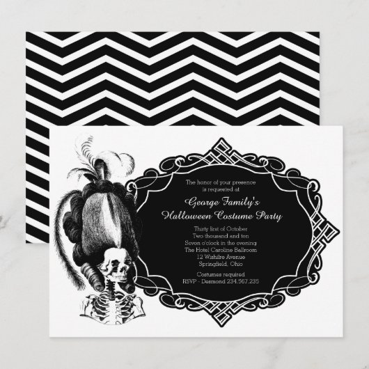 Uitnodiging Masquerade Halloween Costume Party (Voorkant / Achterkant)