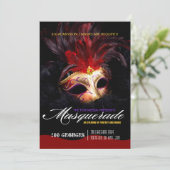 Uitnodiging Masquerade Party (Staand voorkant)