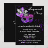 Uitnodiging Masquerade Party (Voorkant / Achterkant)