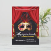 Uitnodiging Masquerade Party (Staand voorkant)