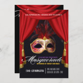 Uitnodiging Masquerade Party (Voorkant / Achterkant)