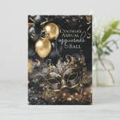 Uitnodiging Masquerade Party (Staand voorkant)