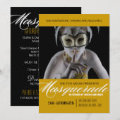 Uitnodiging Masquerade Party (Voorkant / Achterkant)