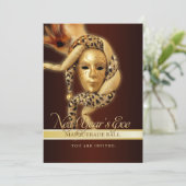 Uitnodiging Masquerade Party (Staand voorkant)