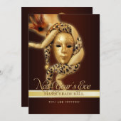 Uitnodiging Masquerade Party (Voorkant / Achterkant)