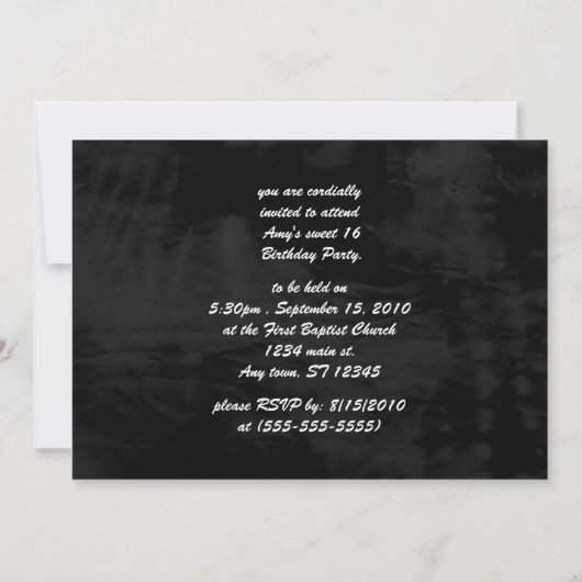 Uitnodiging Masquerade Party (Achterkant)