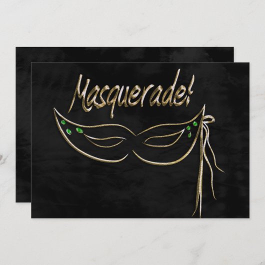 Uitnodiging Masquerade Party (Voorkant / Achterkant)