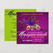 Uitnodiging Masquerade Party (Voorkant / Achterkant)