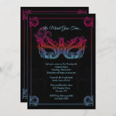 Uitnodiging Masquerade Party (Voorkant / Achterkant)