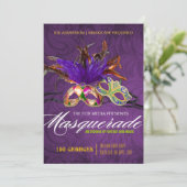 Uitnodiging Masquerade Party (Staand voorkant)