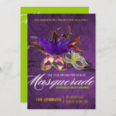 Uitnodiging Masquerade Party (Voorkant / Achterkant)