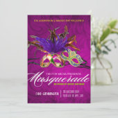 Uitnodiging Masquerade Party (Staand voorkant)