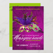 Uitnodiging Masquerade Party (Voorkant / Achterkant)