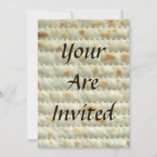 Uitnodiging Matzoh Passover Seder (Voorkant)