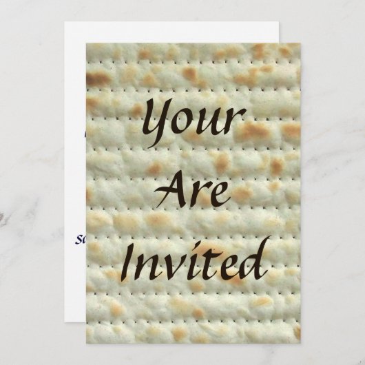 Uitnodiging Matzoh Passover Seder (Voorkant / Achterkant)