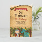 Uitnodiging Medieval Knight (Staand voorkant)