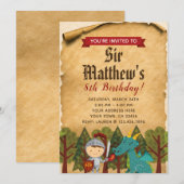 Uitnodiging Medieval Knight (Voorkant / Achterkant)