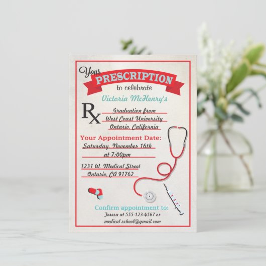 Uitnodiging medisch Afstuderen (Staand voorkant)