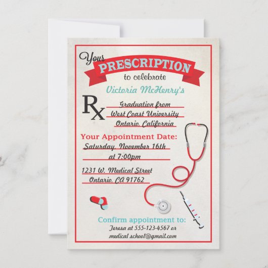 Uitnodiging medisch Afstuderen (Voorkant)