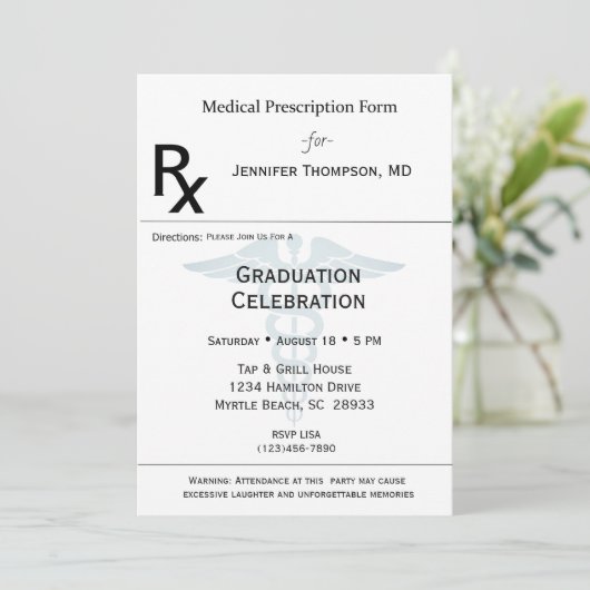 Uitnodiging medisch Afstuderen (Staand voorkant)