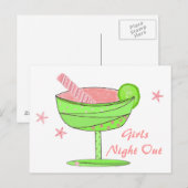 Uitnodiging Meidenavond Briefkaart (Voorkant / Achterkant)