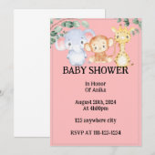 UITNODIGING MEISJE BABYSHOWER (Voorkant / Achterkant)