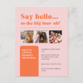 Uitnodiging met 3 foto's, 40e verjaardag retro (Voorkant)