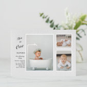 Uitnodiging met 3 foto's in vetgedrukt (Staand voorkant)