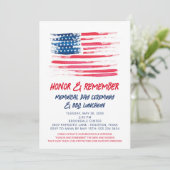 Uitnodiging met Amerikaanse vlag en patriottische  (Staand voorkant)