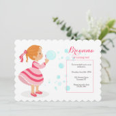 Uitnodiging met bellen blazen (Staand voorkant)