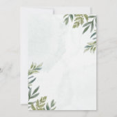 uitnodiging met bladeren en elegante groene plante (Achterkant)