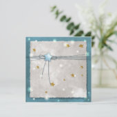 Uitnodiging met blauwe ster (Staand voorkant)