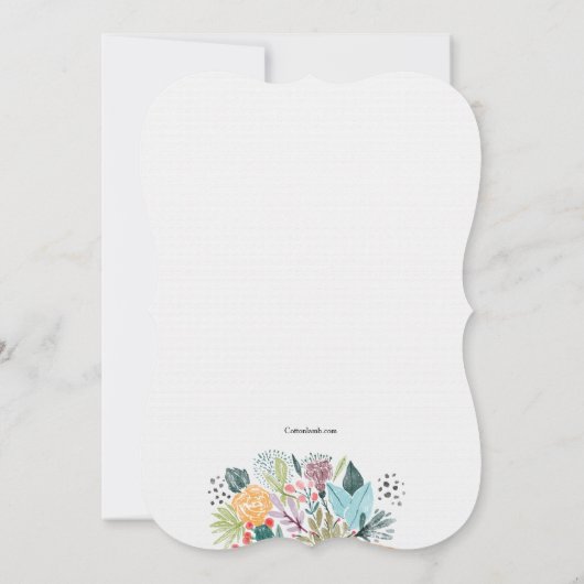 Uitnodiging met bloemenkegel (Achterkant)