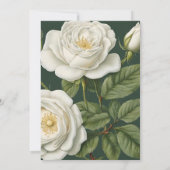 Uitnodiging met botanisch patroon van witte rozen (Achterkant)