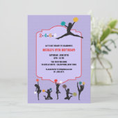 Uitnodiging met cheerleader silhouet (Staand voorkant)